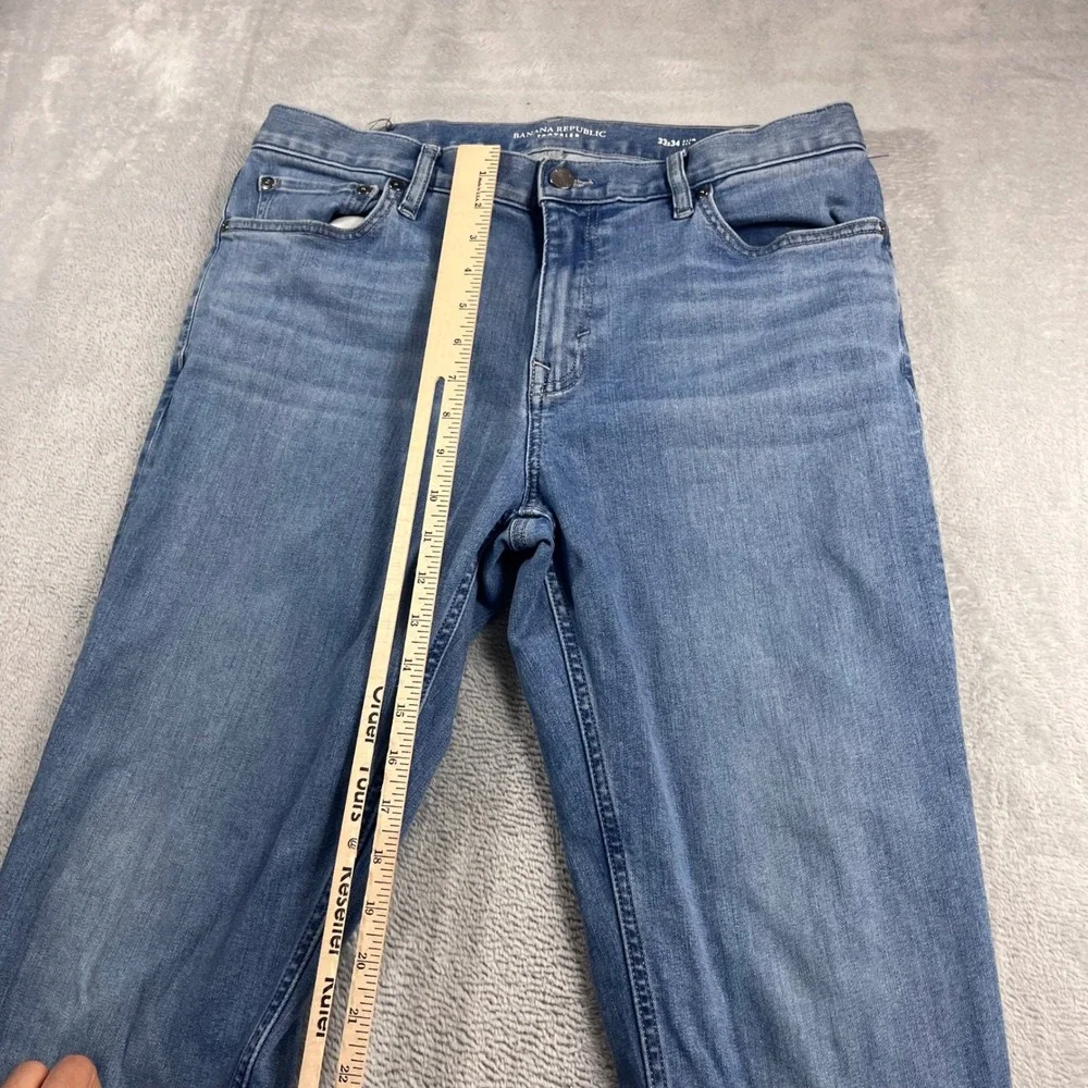 Banana Republic Traveler Jeans Mens 33x34 Slim Fit Light Wash Blue Denim Pants